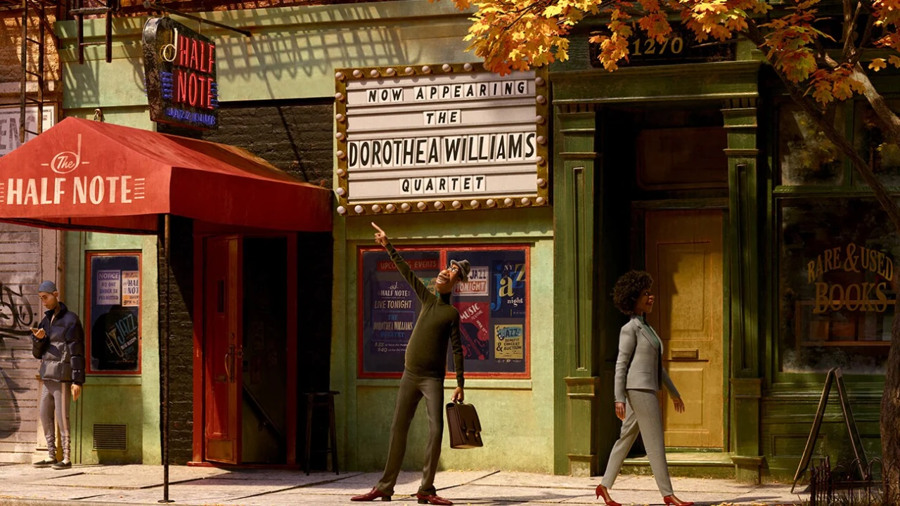 Joe Gardner frente al club de jazz The Half Note, en una imagen de Soul.